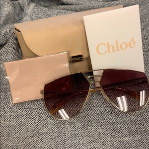 Chloe Aviator Sunglass…